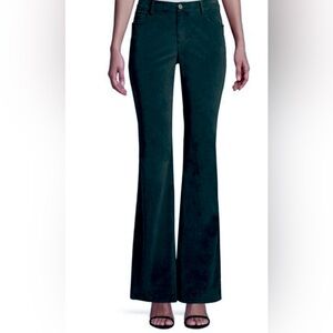 $ 678 NWT Lafayette 148 dark moss green micro corduroy bootcut pants Sz 8